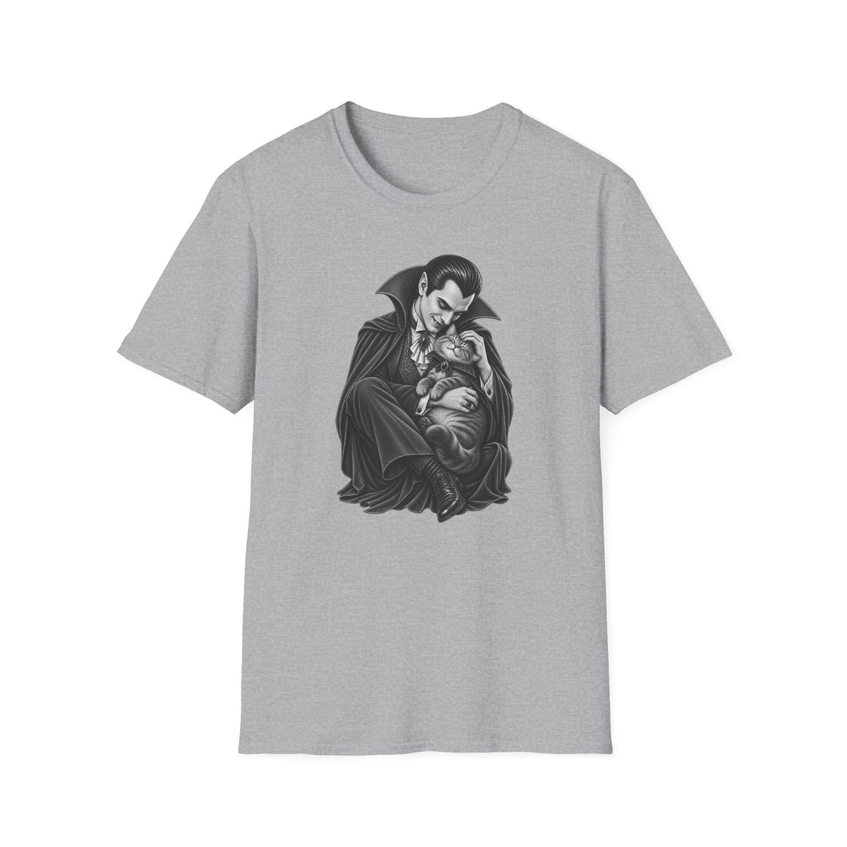 Vampire & Kitty Tee  Cute Gothic Dracula Cat Graphic T-Shirt