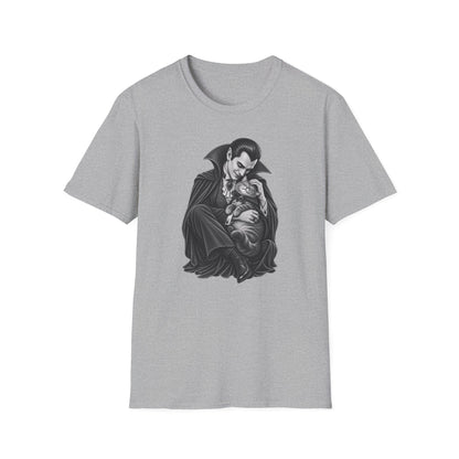 Vampire & Kitty Tee  Cute Gothic Dracula Cat Graphic T-Shirt