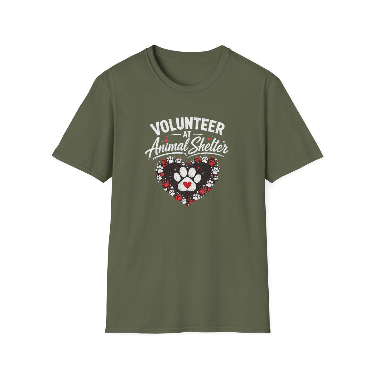 Volunteer at Animal Shelter T-Shirt — Paw Heart Rescue Volunteer Tee