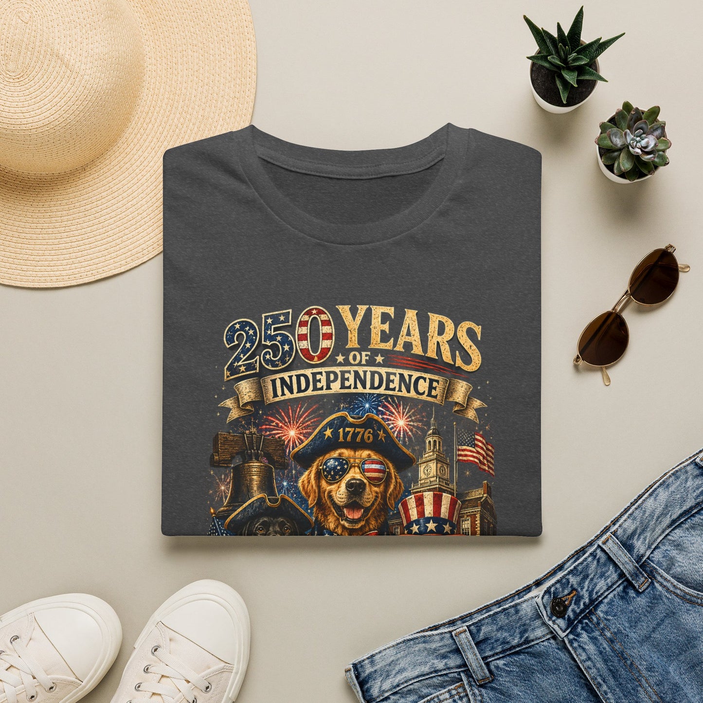 25 Years of Independence Dog T-Shirt — Paw Proud American 1776 Patriotic Tee