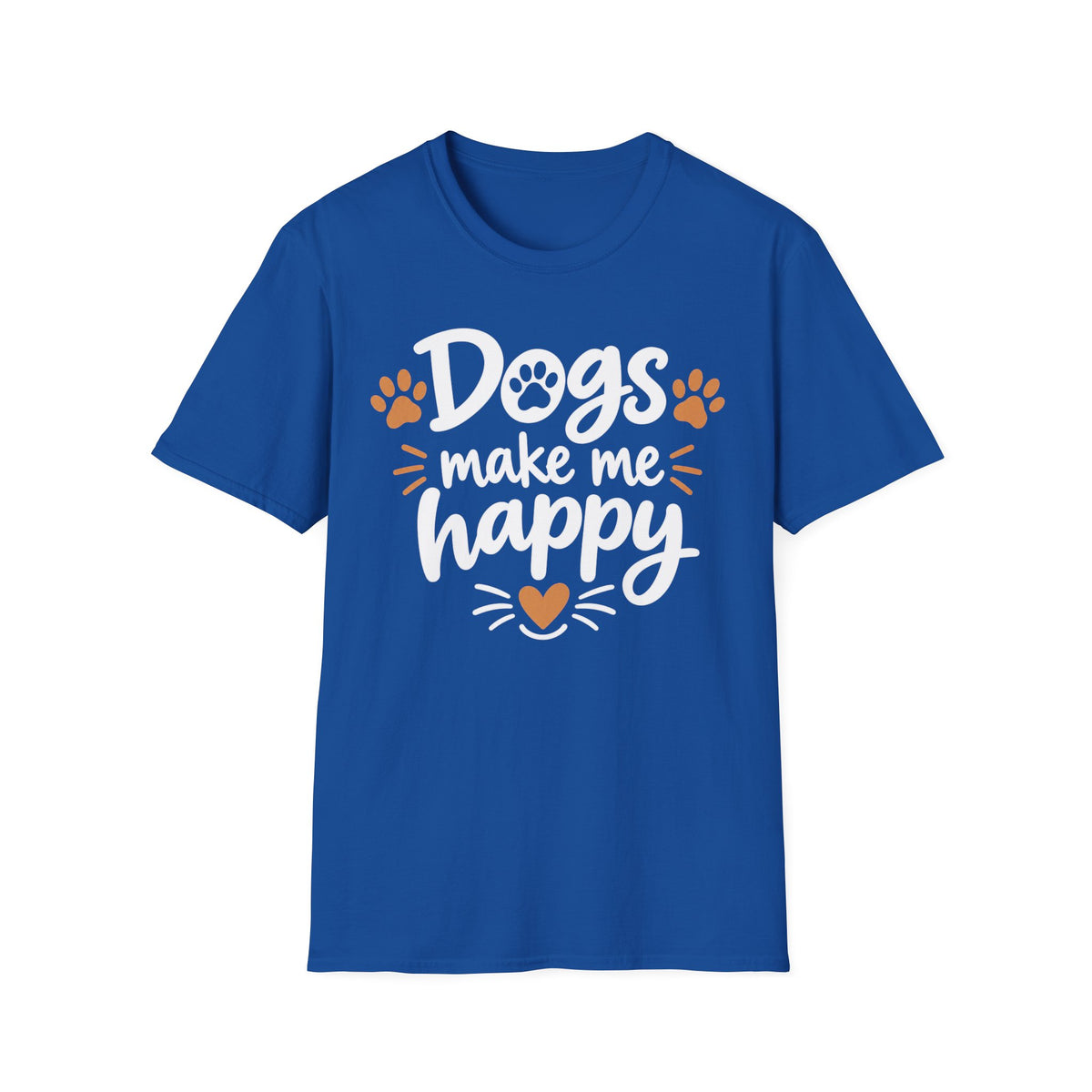Dogs Make Me Happy T-Shirt — Cute Paw Print Dog Lover Tee