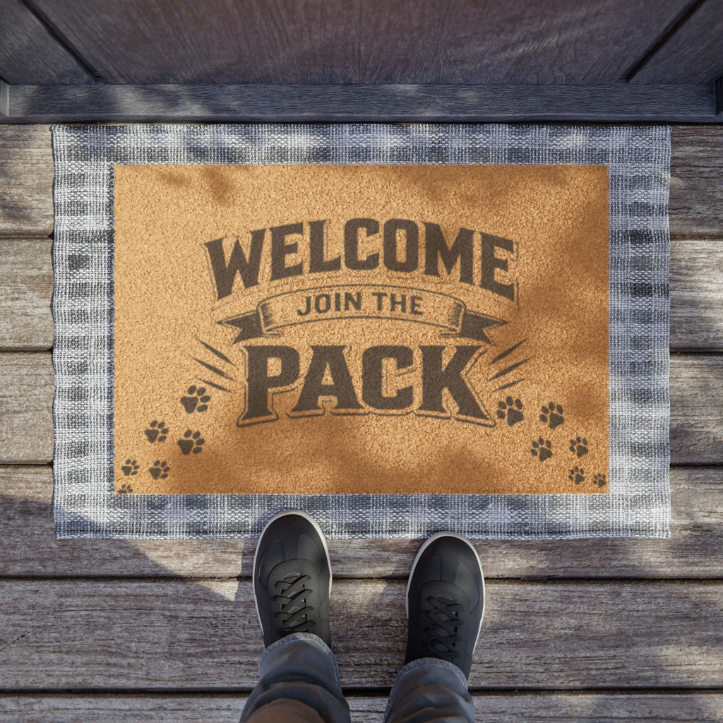 Welcome Join the Pack Doormat – Paw Print Entry Mat for Pet Lovers