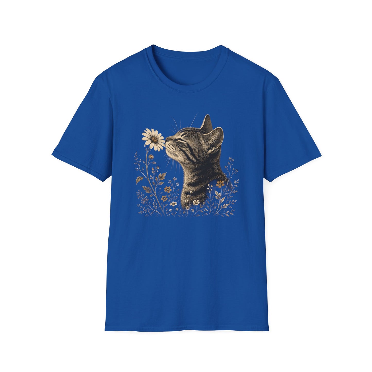 Cat & Wildflower T-Shirt — Whimsical Floral Kitty Tee