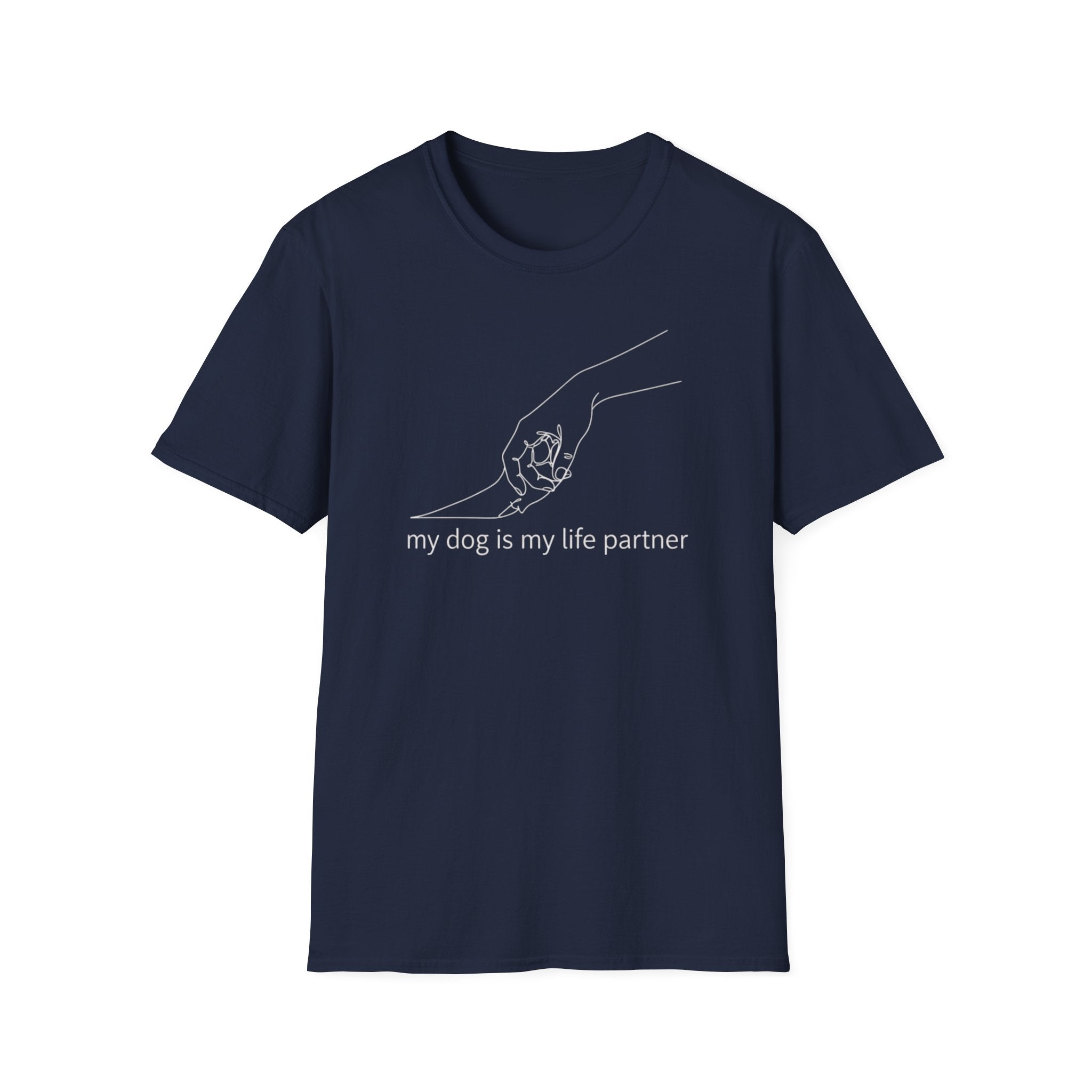 Dog Lover T-Shirt — "My Dog Is My Life Partner" Minimal Line Art