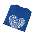 Paw Heart T-Shirt — White Doodle Paw Heart Graphic Tee
