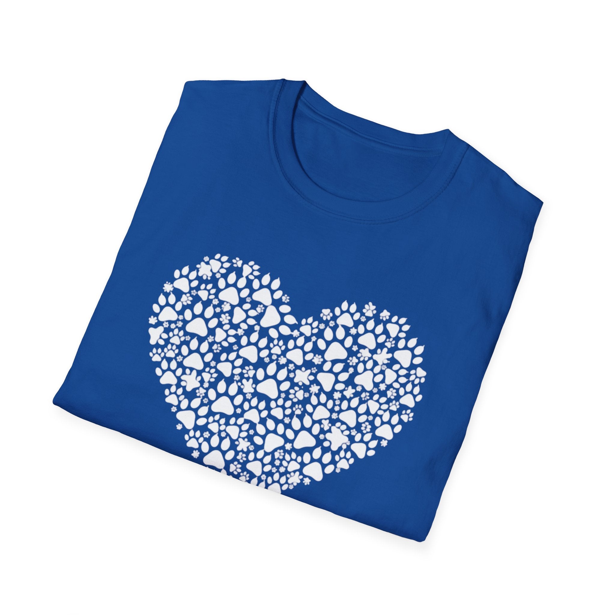 Paw Heart T-Shirt — White Doodle Paw Heart Graphic Tee