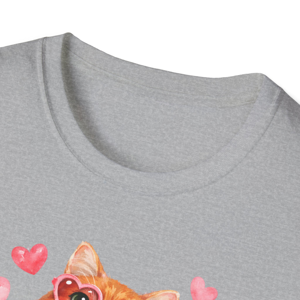 Cat Mama T-Shirt — Cute Cat with Hearts Graphic Tee for Cat Lovers