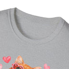 Cat Mama T-Shirt — Cute Cat with Hearts Graphic Tee for Cat Lovers