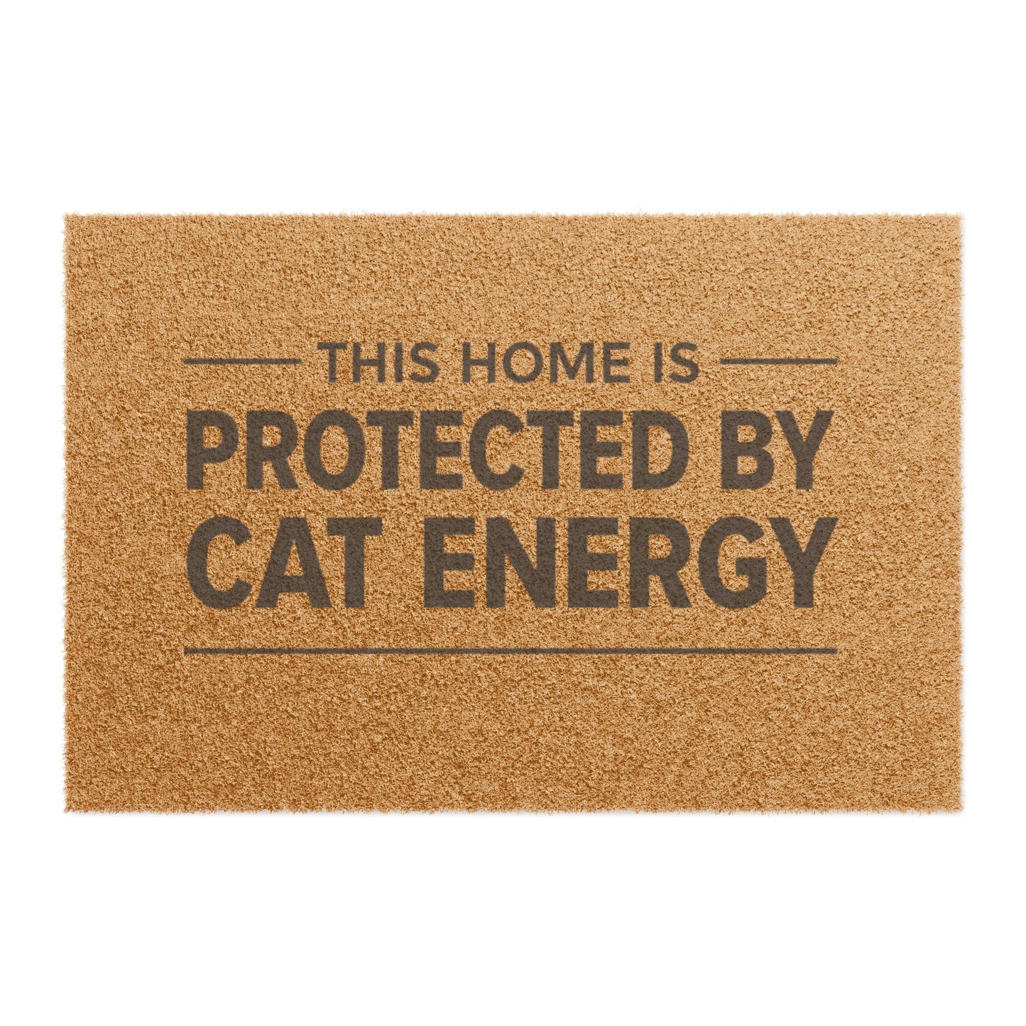 Protected by Cat Energy Doormat – Funny Cat Lover Welcome Mat
