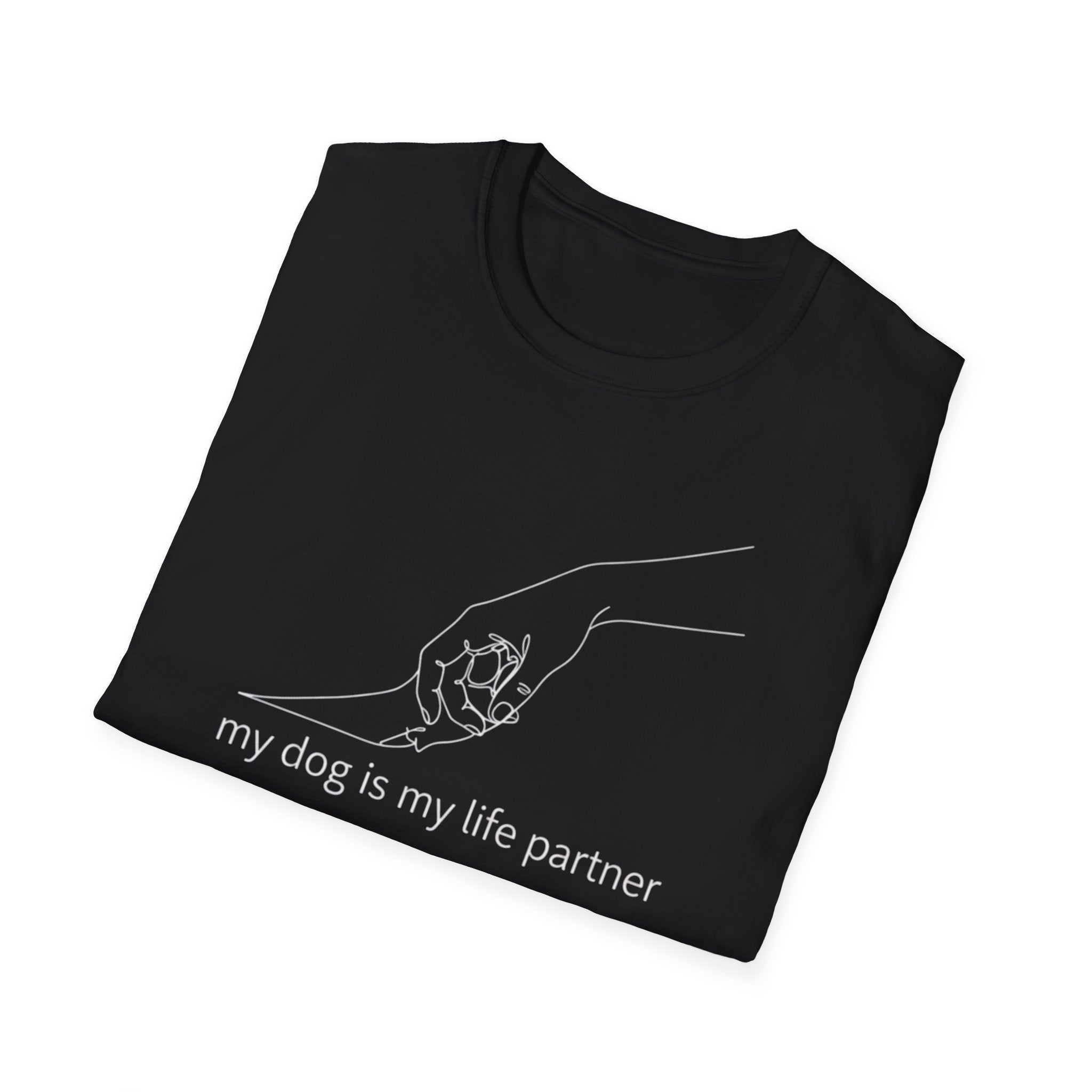 Dog Lover T-Shirt — "My Dog Is My Life Partner" Minimal Line Art