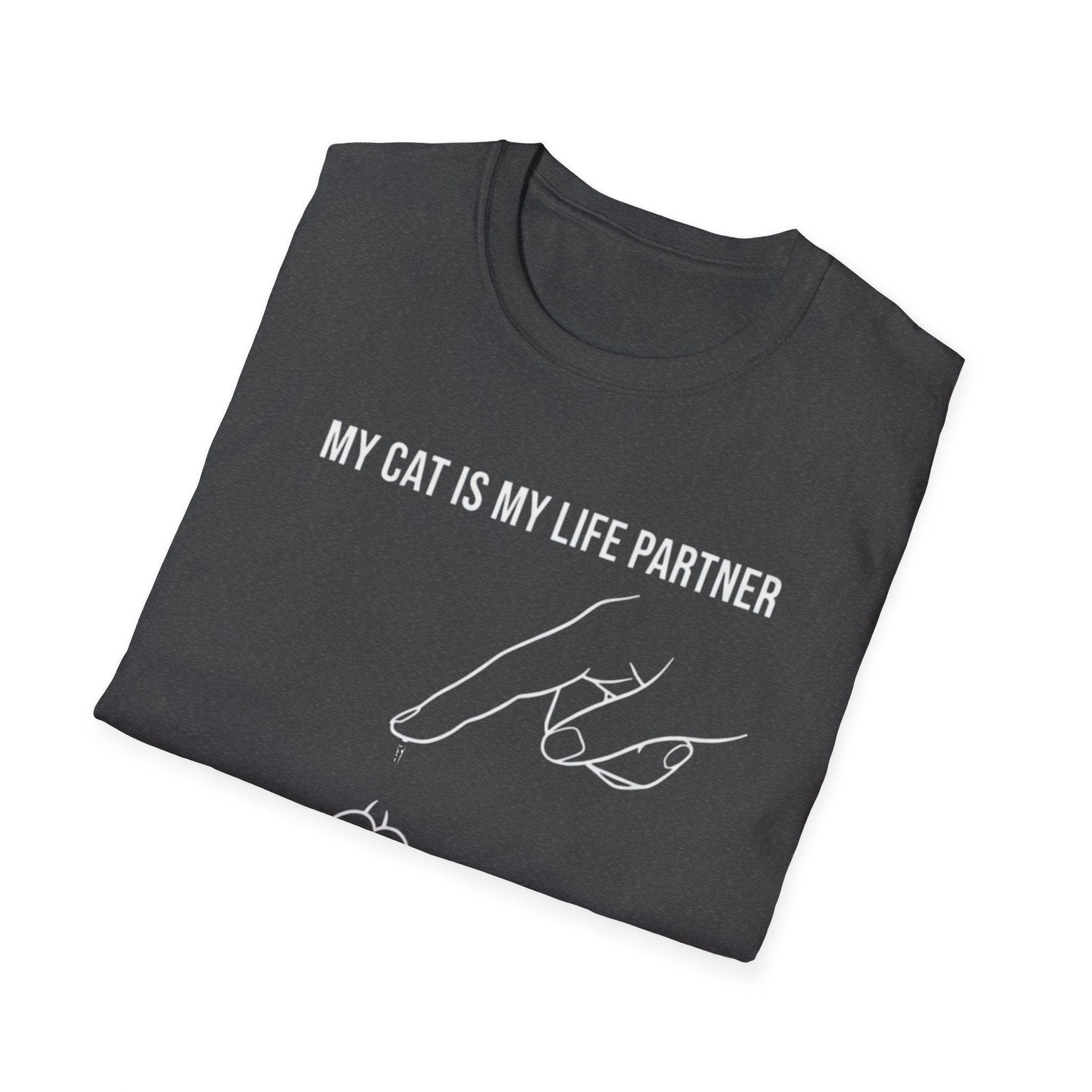 Cat Paw Partner T‑Shirt — "My Cat Is My Life Partner" Cute Cat Lover Tee