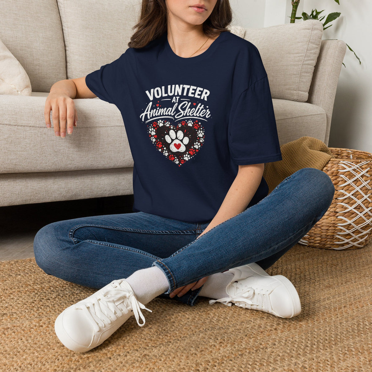Volunteer at Animal Shelter T-Shirt — Paw Heart Rescue Volunteer Tee
