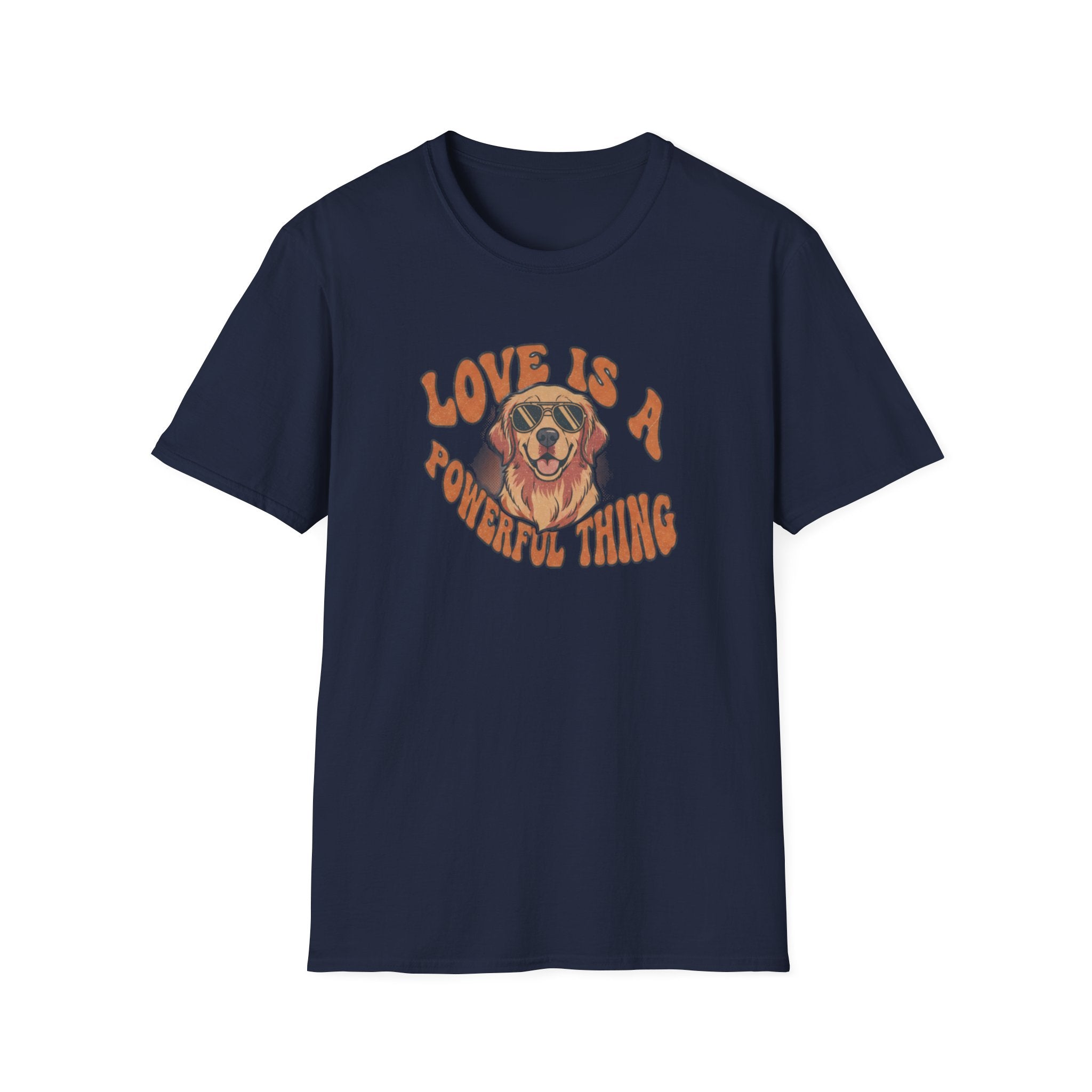 T-Shirt — "Love Is a Powerful Thing" Golden Retriever Graphic Tee