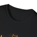 Cat Heartbeat Tee — Neon Cat Pulse Graphic T-Shirt
