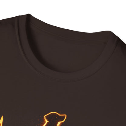 Dog Heartbeat T-Shirt — Neon Dog ECG Graphic Tee
