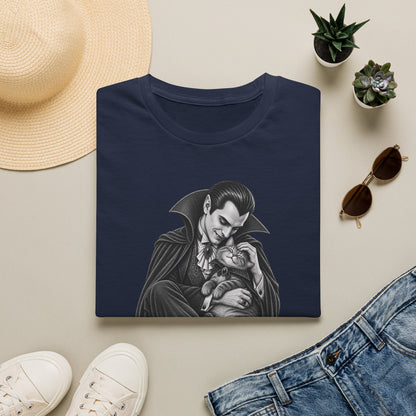 Vampire & Kitty Tee  Cute Gothic Dracula Cat Graphic T-Shirt
