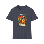 Pets Over People T-Shirt — Retro Cat & Dog Graphic Tee for Pet Lovers