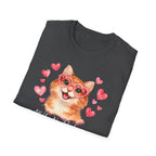 All You Need Is Love... and a Cat T-Shirt — Cute Heart Sunglasses Kitty Tee