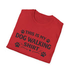 Dog Walking T-Shirt — "This Is My Dog Walking Shirt" Paw Print Tee