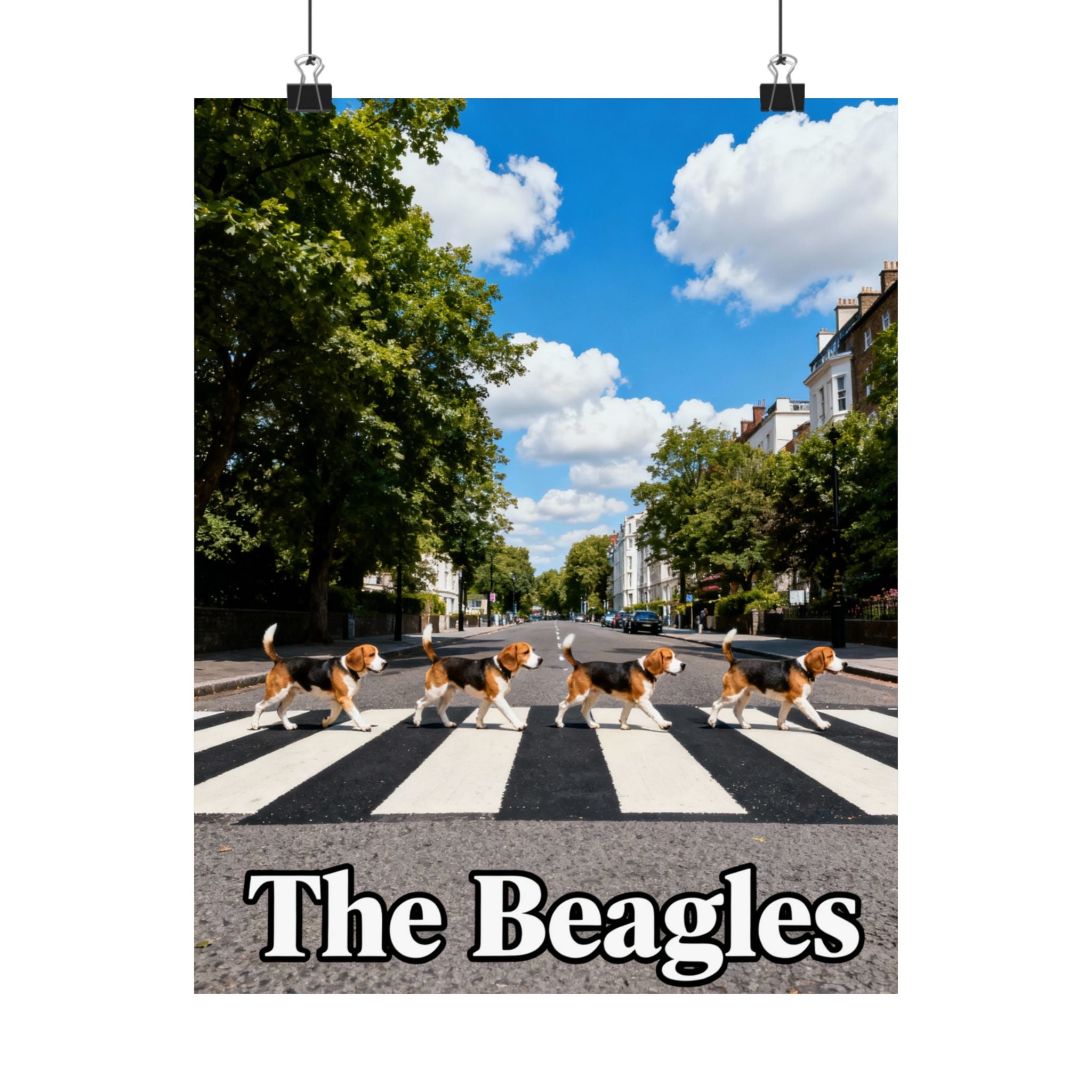 Digital download Beagle Band Poster — 'The Beagles' Matte Vertical Dog Art Print