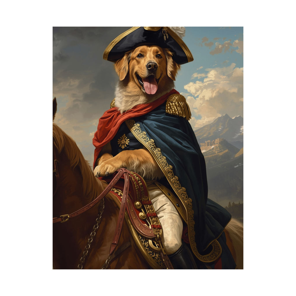 Golden Retriever Napoléon Portrait Matte Poster — Regal Pet Wall Art