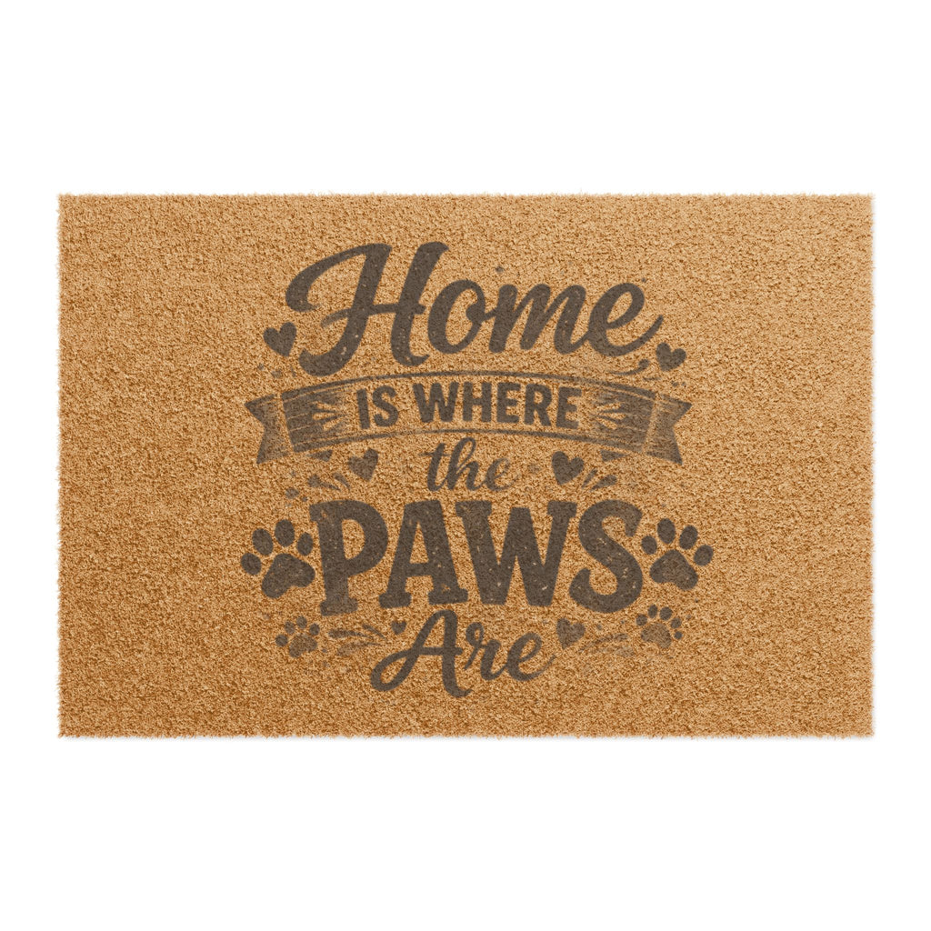 Doormat — "Home is Where the Paws Are" Pet Welcome Mat