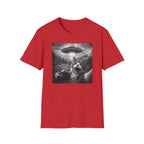 Cat UFO Selfie T-Shirt — Cute Alien Abduction Cat Graphic Tee