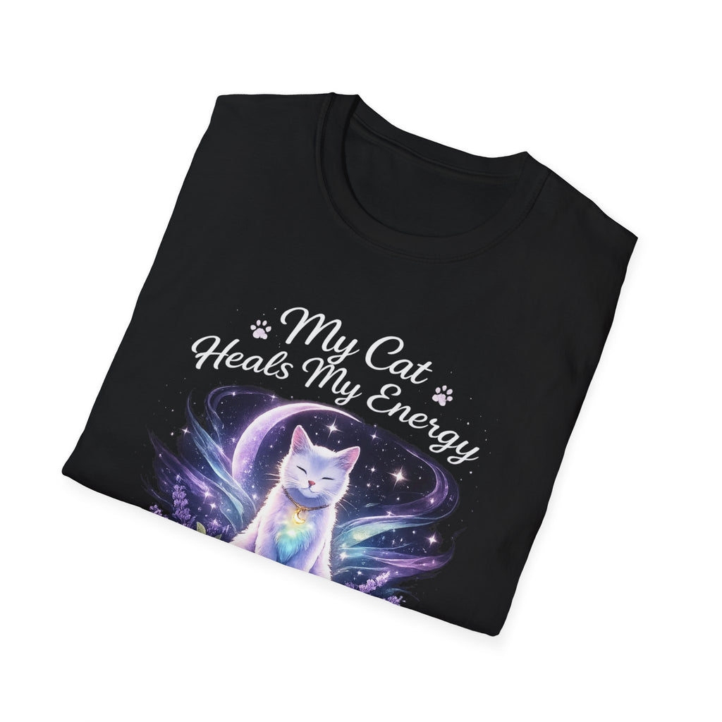 My Cat Heals My Energy T-Shirt — Spiritual Cat Lover Tee