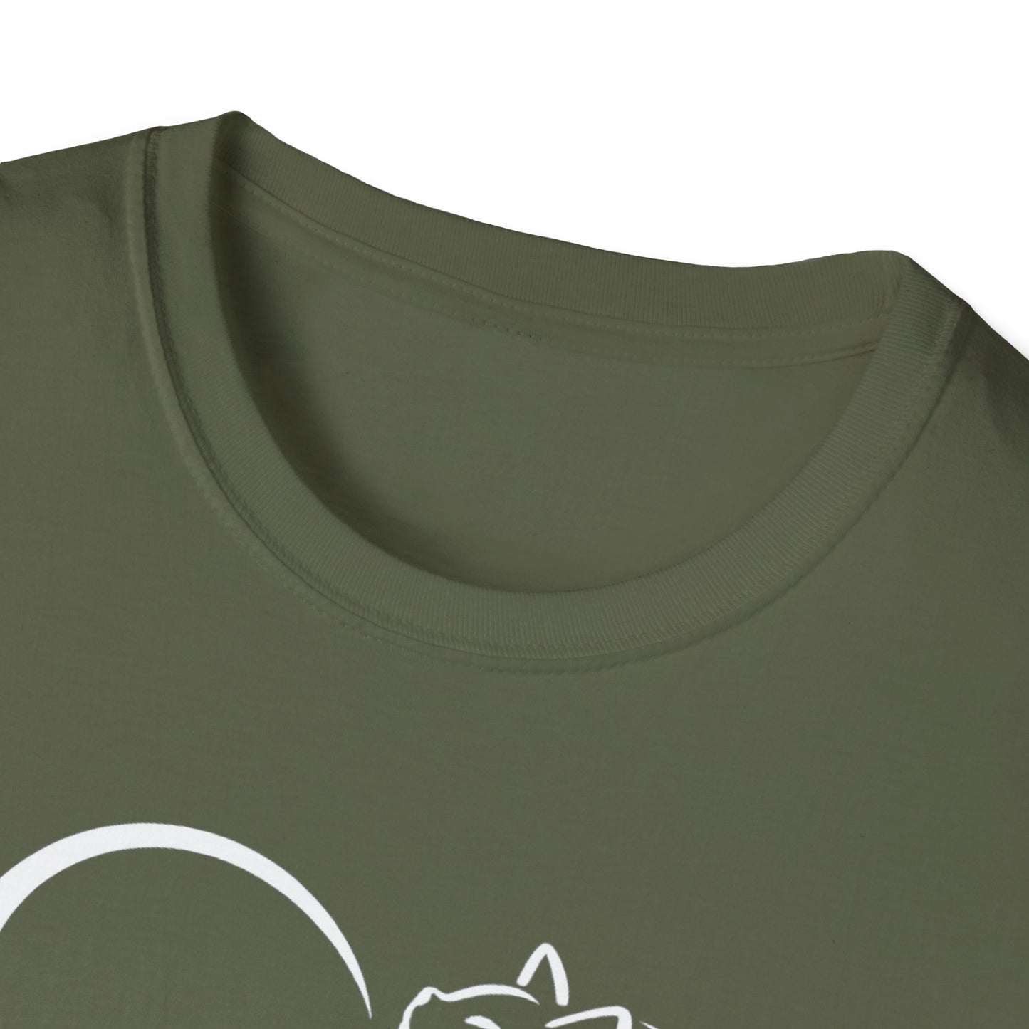 Cat Heart T-Shirt — Minimal Silhouette Cat Lover Tee