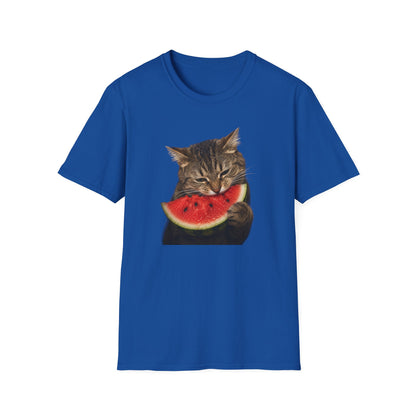 Cat Eating Watermelon T‑Shirt — Cute Summer Cat Graphic Tee