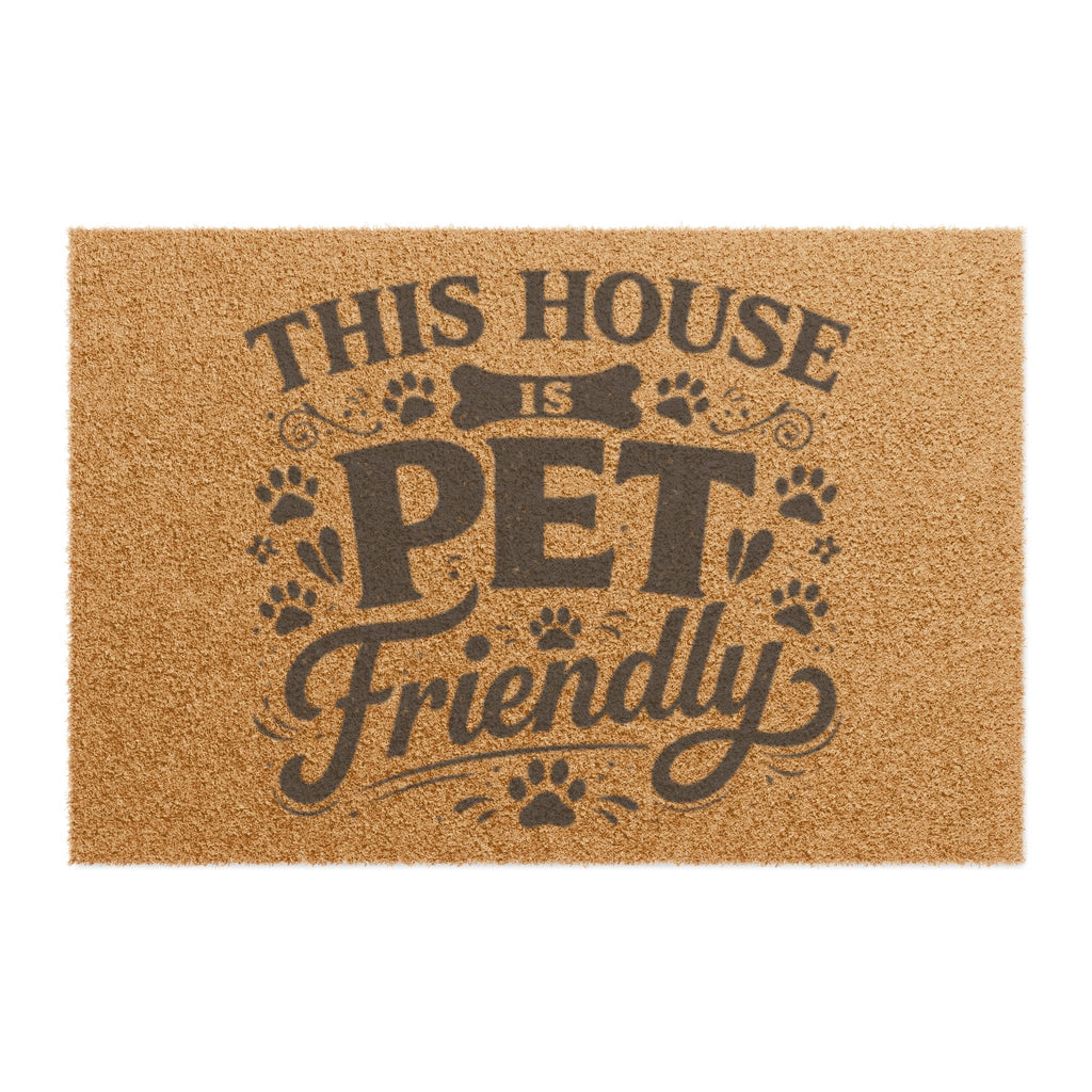 Pet-Friendly Doormat — "This House is Pet Friendly" Coir Welcome Mat