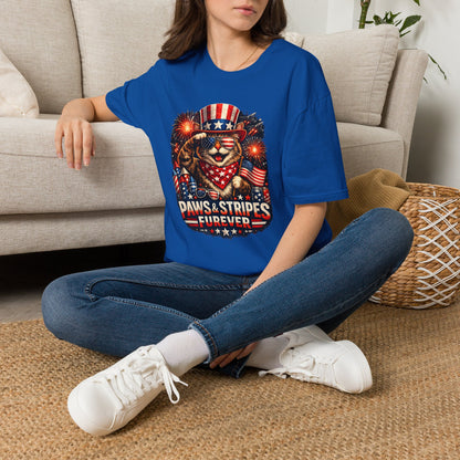 Patriotic Paws T-Shirt — “Paws & Stripes Forever” 4th of July Graphic Tee