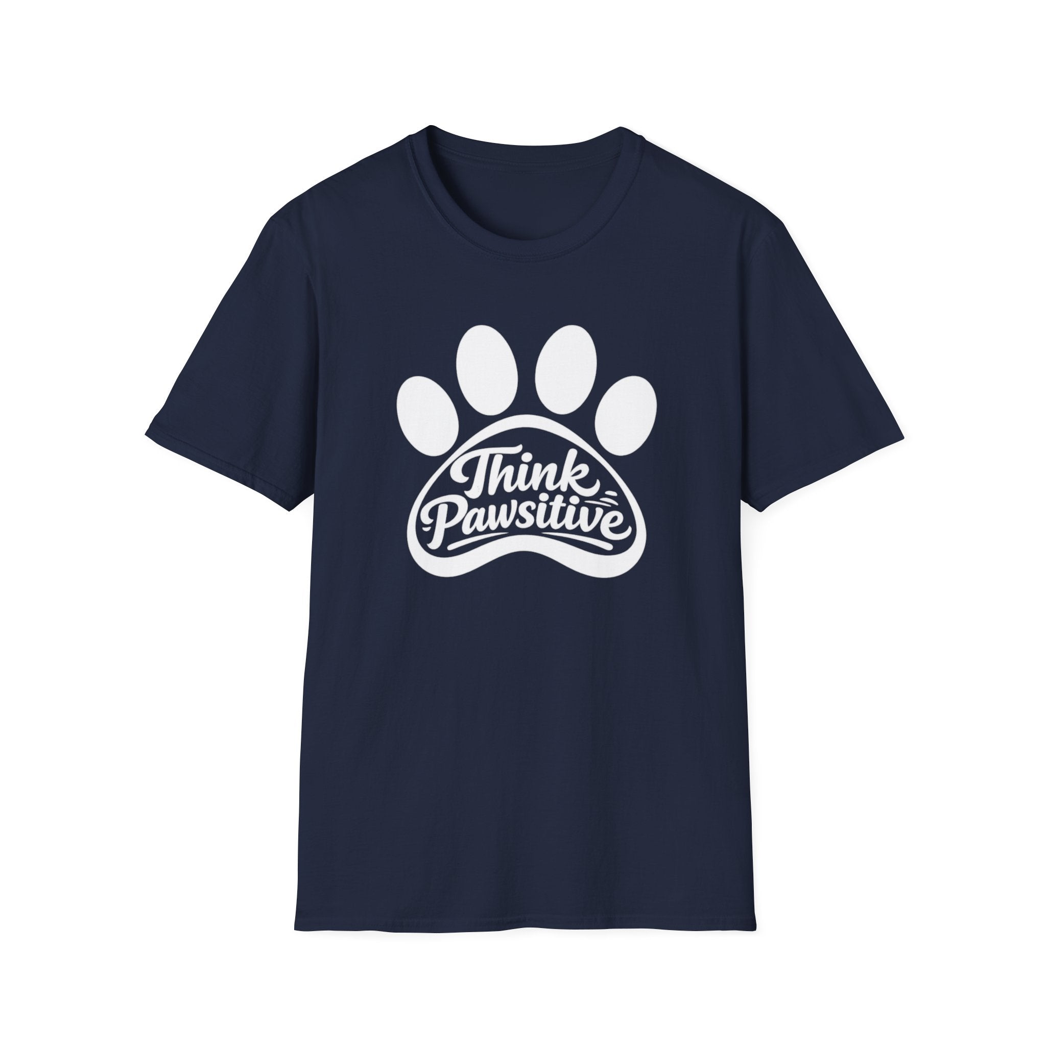 Think Pawsitive Paw Print T-Shirt — Positive Pet Lover Tee