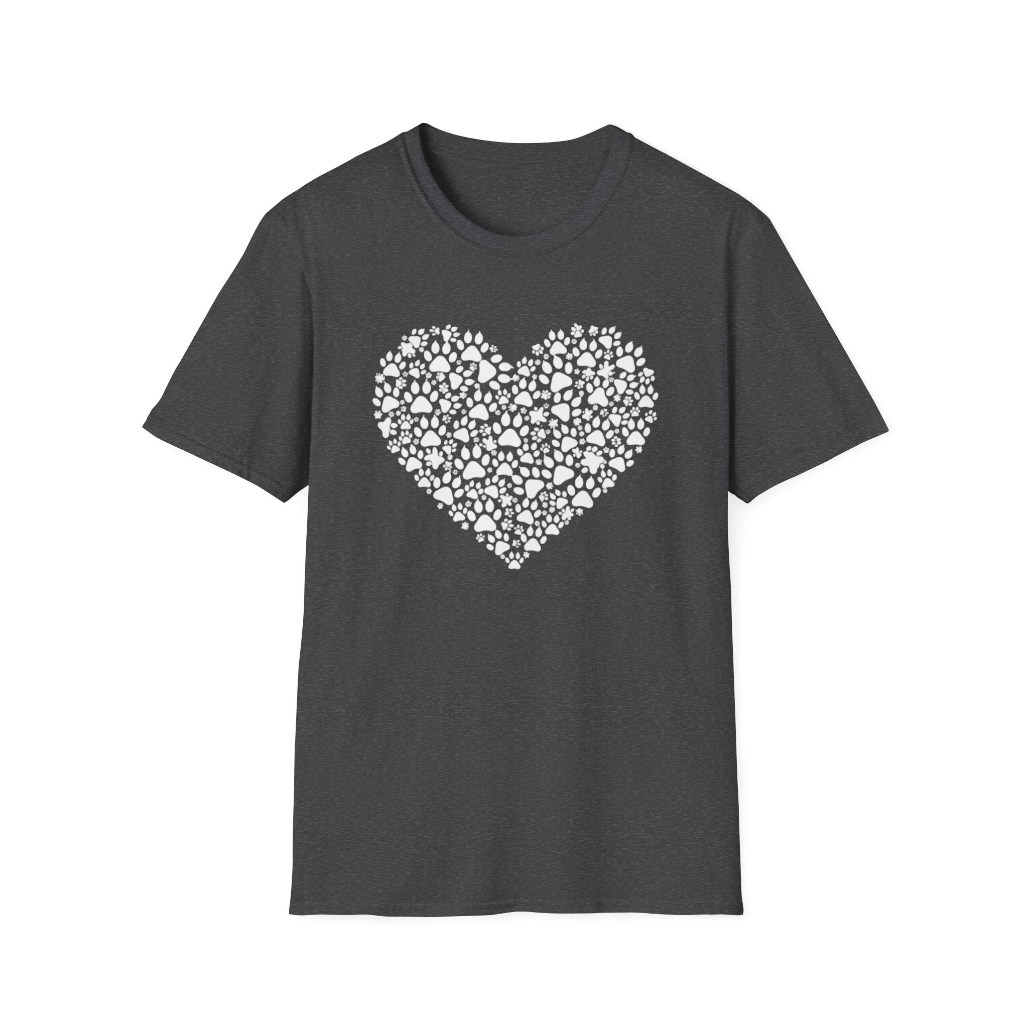 Paw Heart T-Shirt — White Doodle Paw Heart Graphic Tee