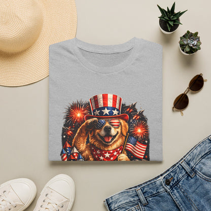 Patriotic Dog T-Shirt — "Paws & Stripes Forever" 4th of July Tee