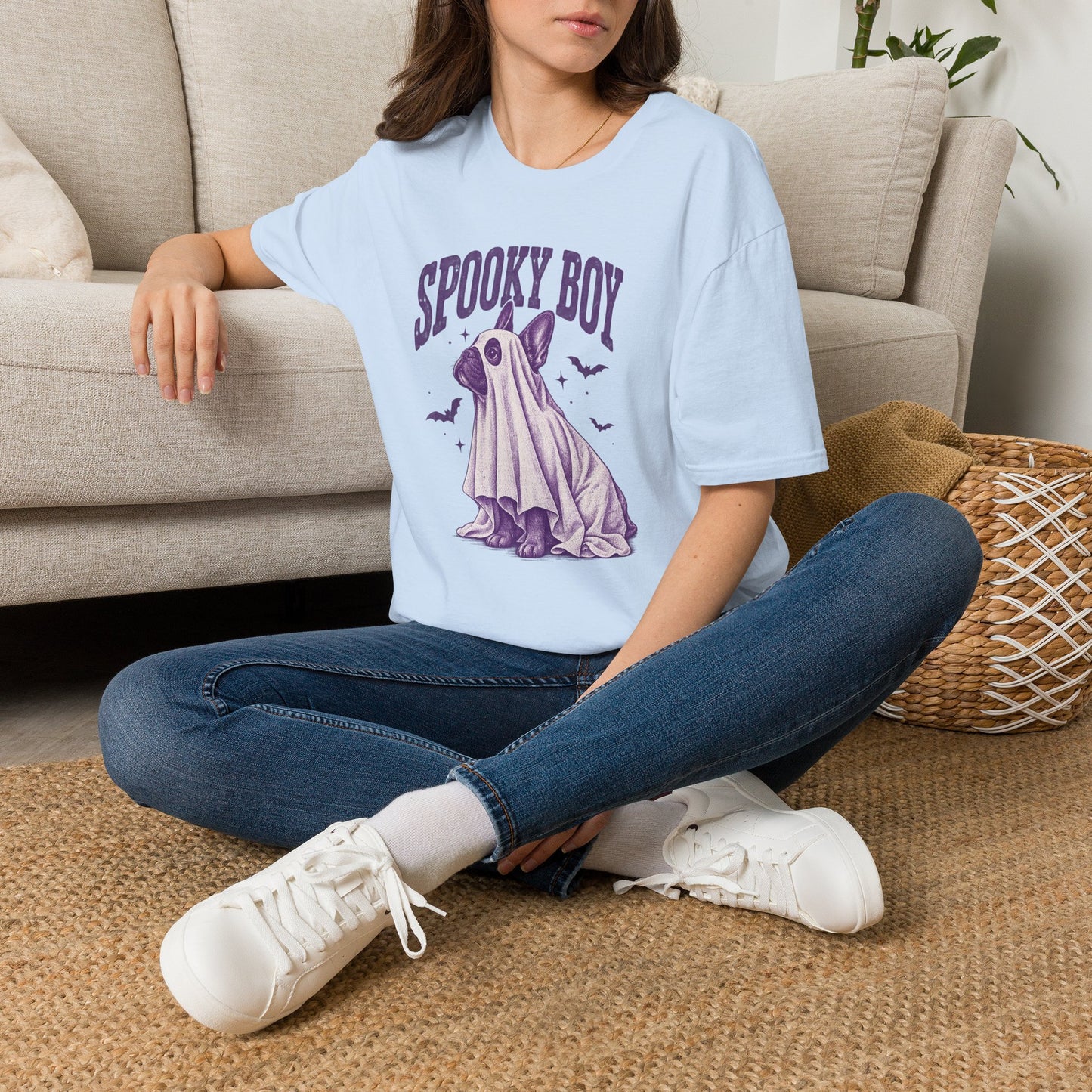 Spooky Boy T‑Shirt — Cute Ghost French Bulldog Halloween Tee
