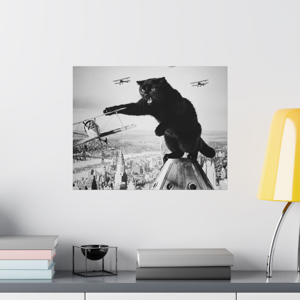 Digital download Vintage King Kong Cat Matte Poster — Retro Black Cat Wall Art