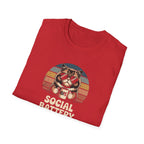 Social Battery Low Cat Retro Graphic T-Shirt