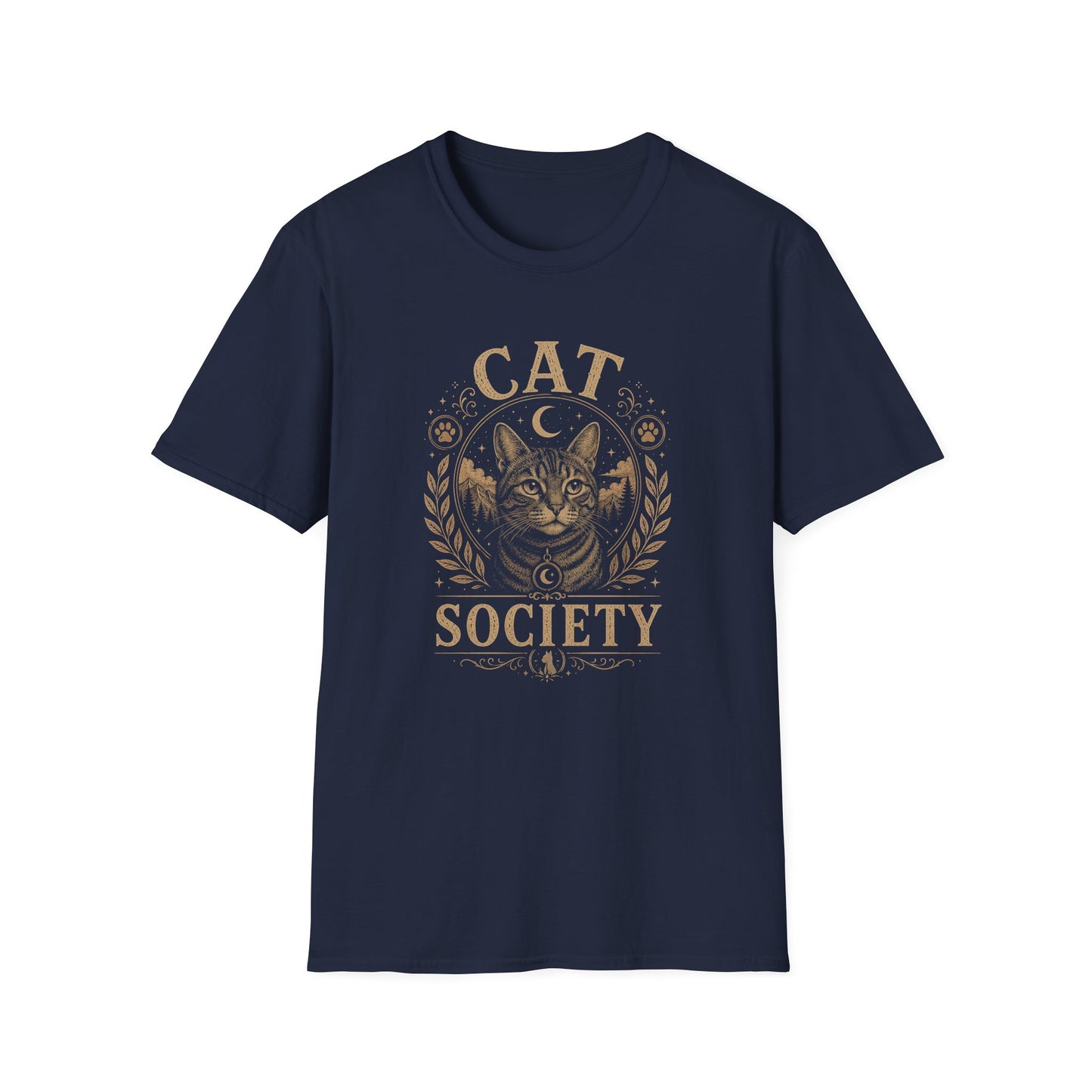Cat Society T-Shirt — Vintage Cat Crest Graphic Tee