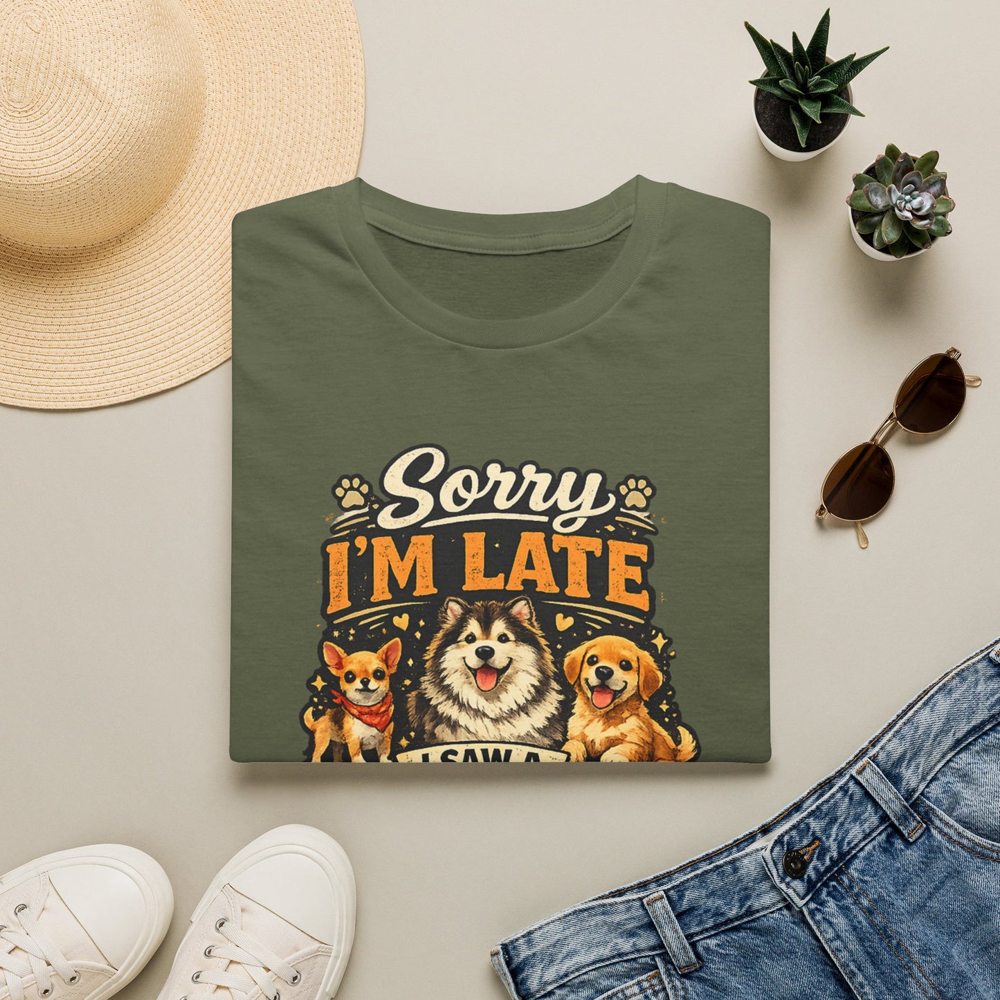 Sorry I’m Late I Saw A Dog T-Shirt