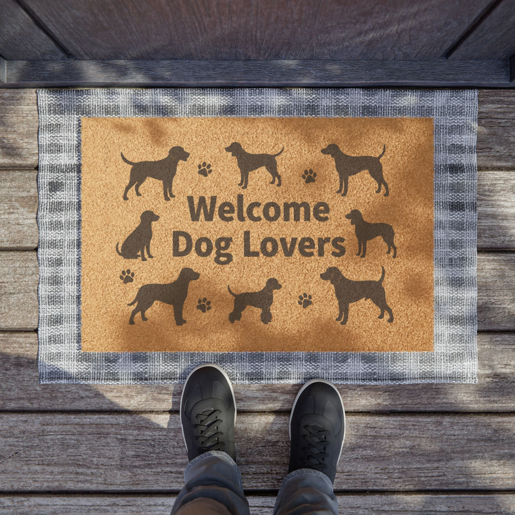 Welcome Dog Lovers Doormat — Pet-Friendly Entryway Mat