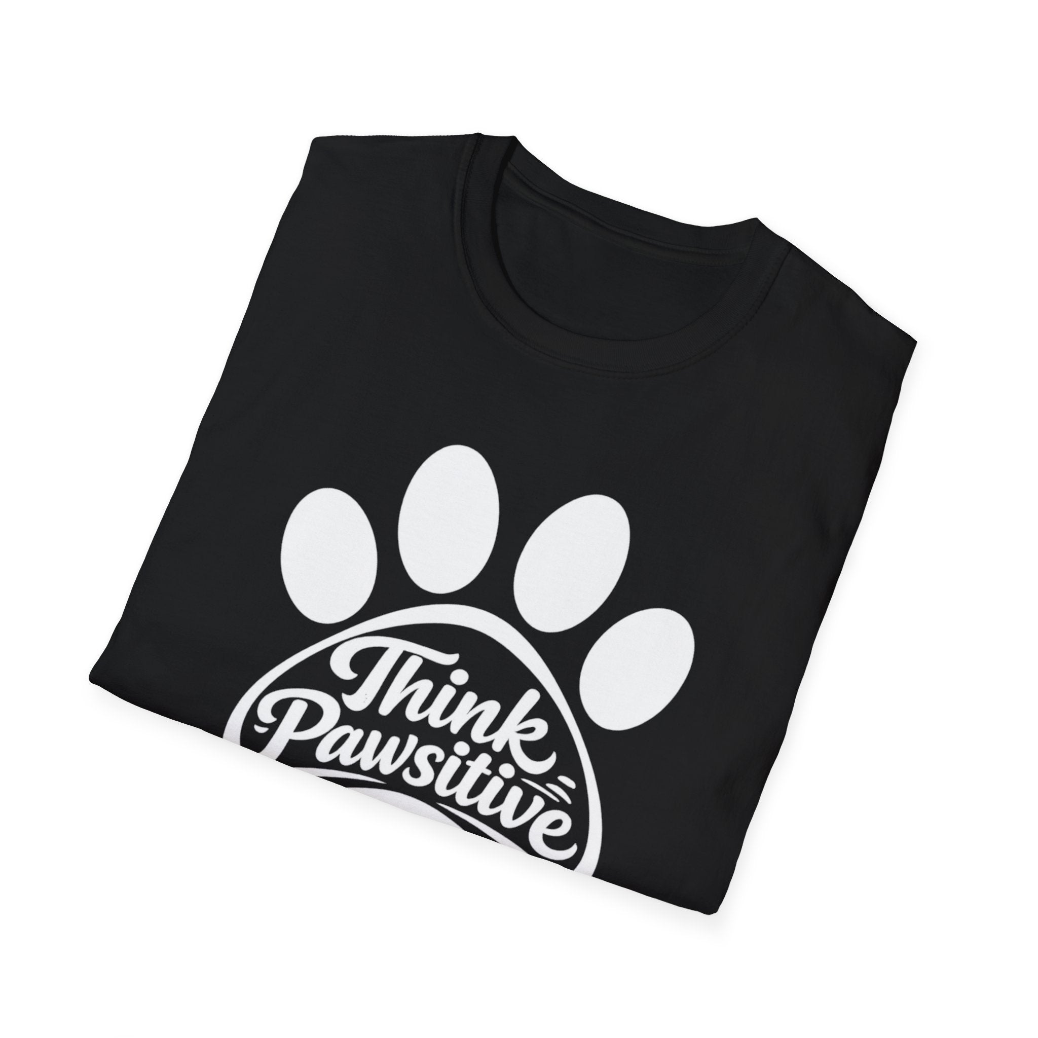 Think Pawsitive Paw Print T-Shirt — Positive Pet Lover Tee