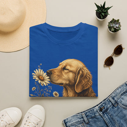 Golden Retriever & Daisies T-Shirt — Floral Dog Lover Tee