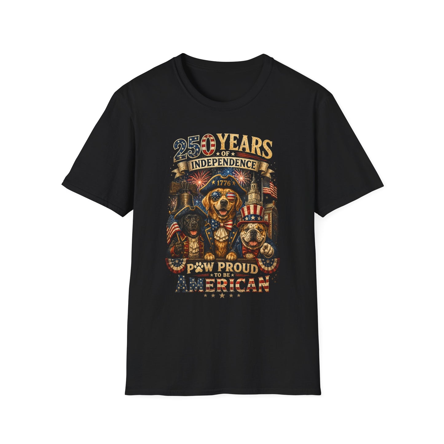 25 Years of Independence Dog T-Shirt — Paw Proud American 1776 Patriotic Tee