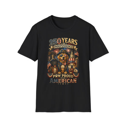 25 Years of Independence Dog T-Shirt — Paw Proud American 1776 Patriotic Tee