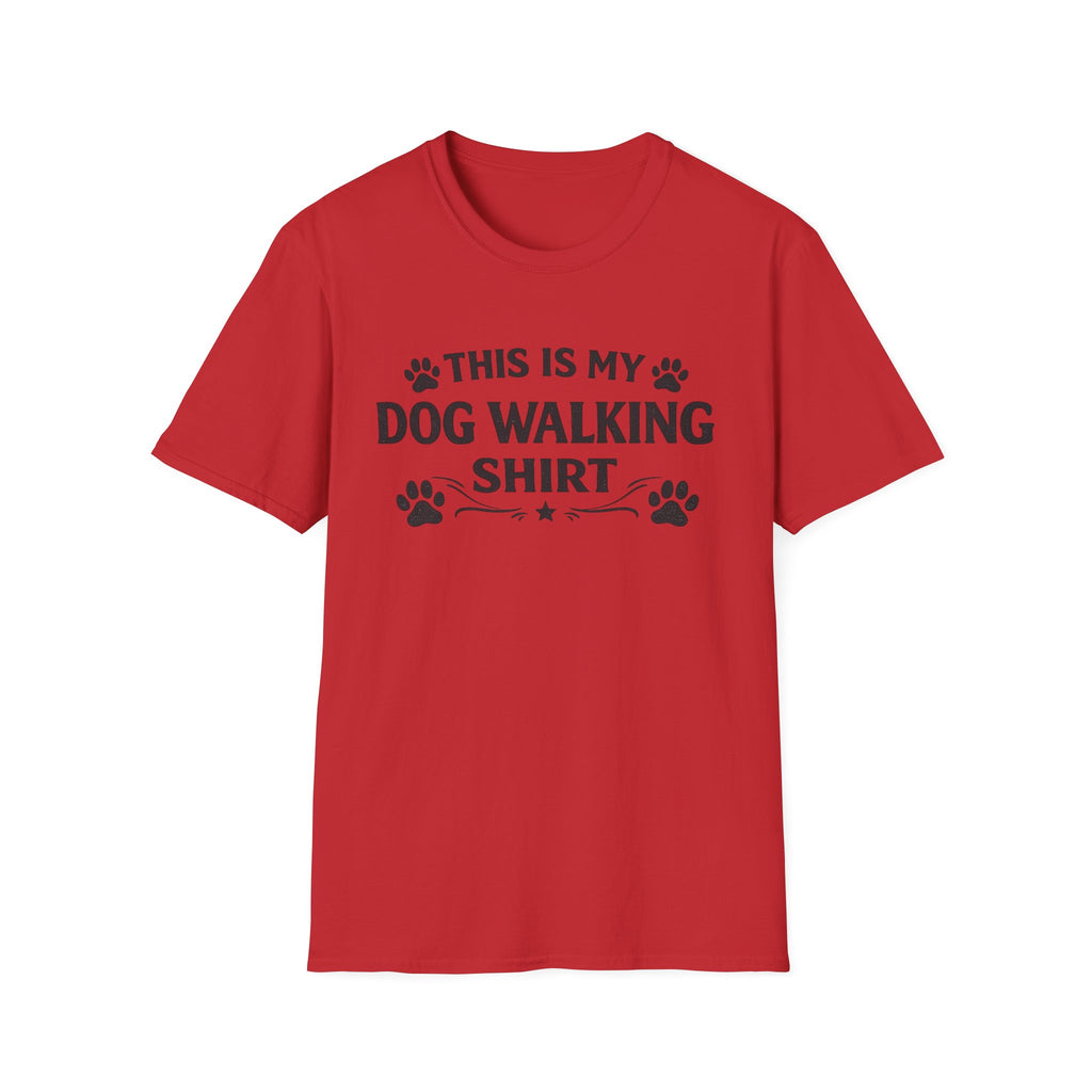 Dog Walking T-Shirt — "This Is My Dog Walking Shirt" Paw Print Tee