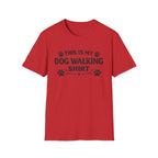 Dog Walking T-Shirt — "This Is My Dog Walking Shirt" Paw Print Tee