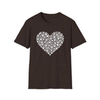 Paw Heart T-Shirt — White Doodle Paw Heart Graphic Tee