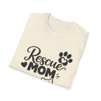 Rescue Mom T-Shirt — Cute Paw Print Dog Rescue Tee for Pet Moms