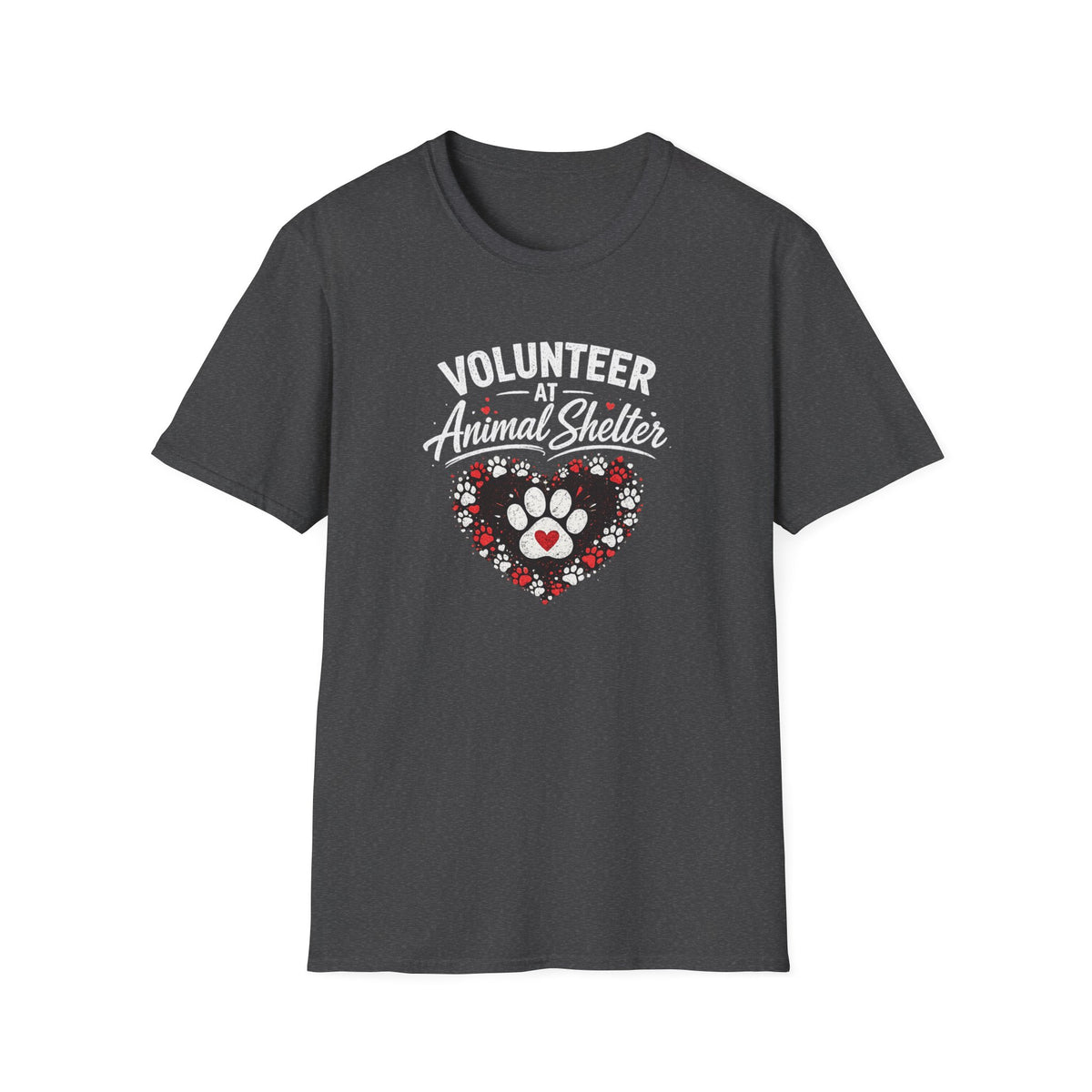 Volunteer at Animal Shelter T-Shirt — Paw Heart Rescue Volunteer Tee